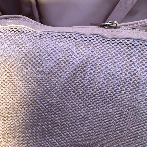 BEIS Cream Canvas Backpack with Blush Tan Trim - Picture 5 of 14